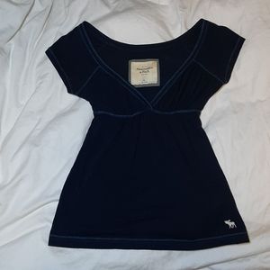 Abercrombie & Fitch navy baby doll shirt